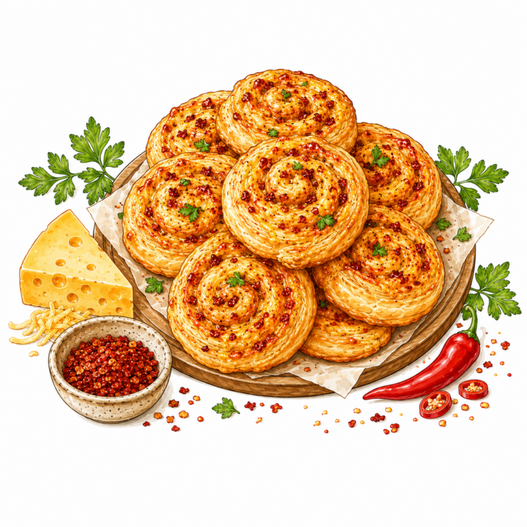 Chili-Käse-Schnecken mit Blätterteig