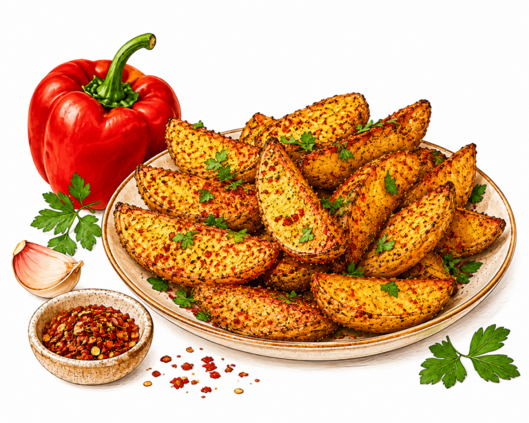 Paprika-Chili-Kartoffelecken aus dem Ofen