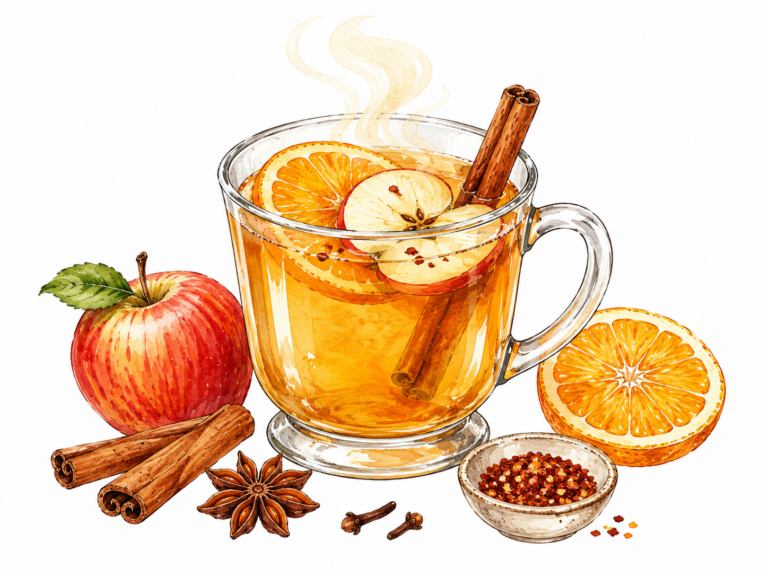 Warmer Apfel-Punsch mit Gewürzen und feiner Chili-Note