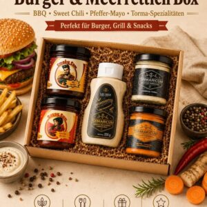 Burger & Meerrettich Geschenkbox – ungarische Saucen & Feinkost