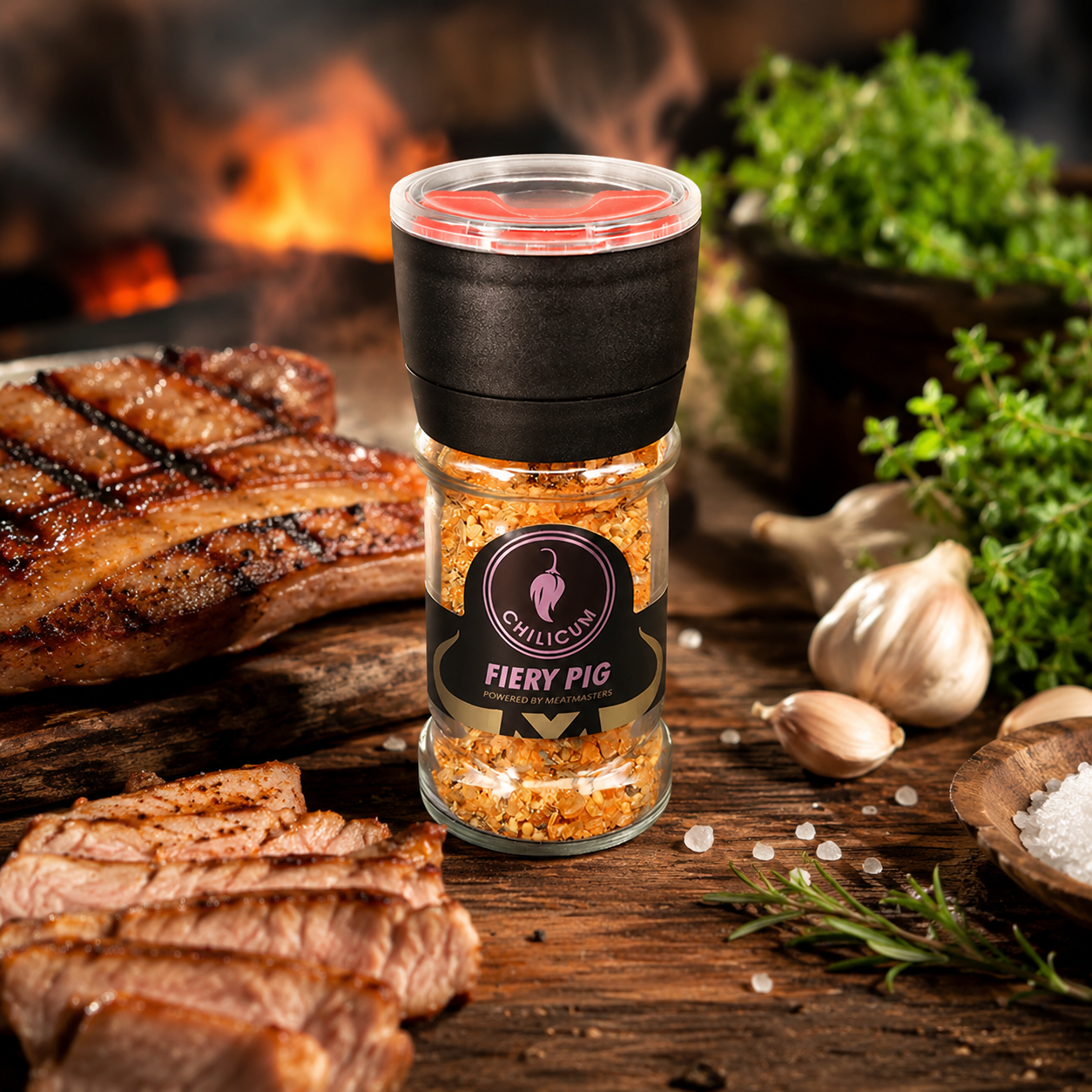 Chilicum Fiery Pig BBQ-Gewürzmühle 50 g – Bild 2