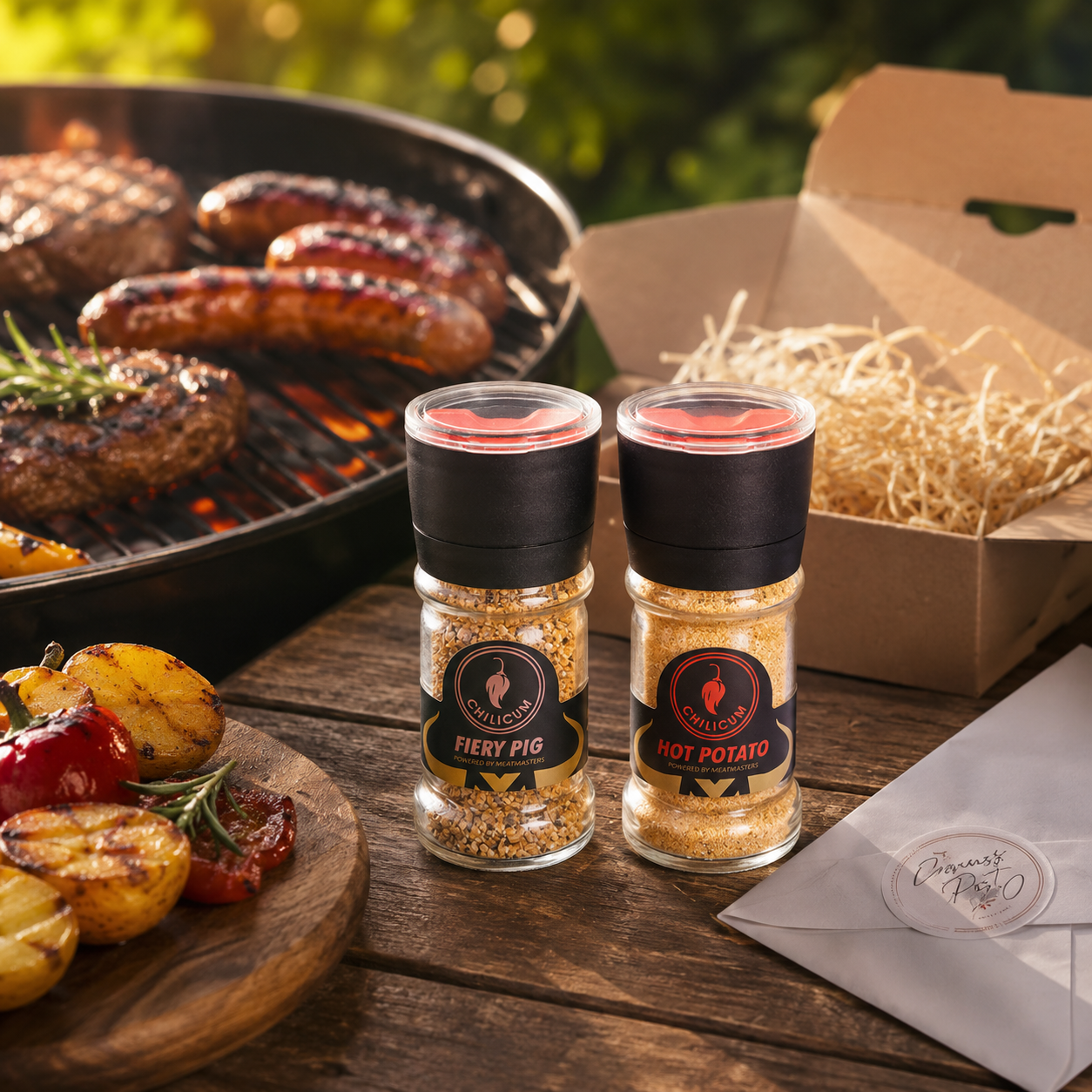 Kleine Grillbox – Fiery Pig & Hot Potato Gewürz-Geschenkset – Bild 2