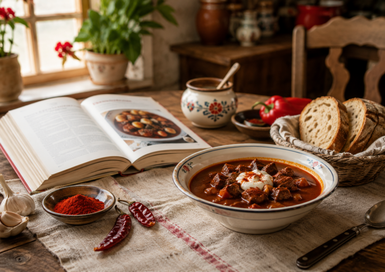 Ein ungarisches Kochbuch für traditionelle Rezepte zu Hause